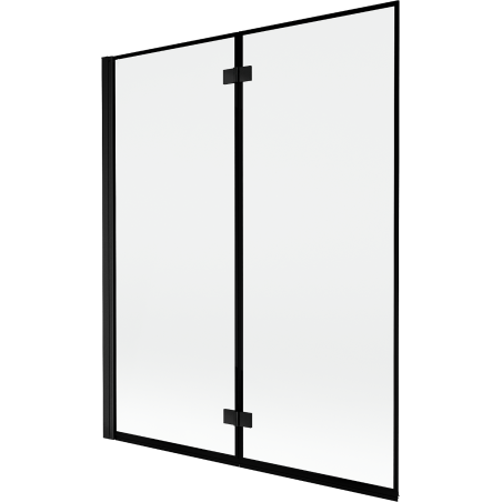 Mexen Mist Duschtrennwand 2-flügelig links 140 x 150 cm, schwarzer Rahmen, schwarz - 8A9-140-002-70-70-L