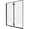 Mexen Mist Duschtrennwand 2-flügelig links 140 x 150 cm, schwarzer Rahmen, schwarz - 8A9-140-002-70-70-L