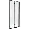 Mexen Mist Duschabtrennung 2-flügelig rechts 80 x 150 cm, schwarzer Rahmen, schwarz - 8A9-080-002-70-70-P