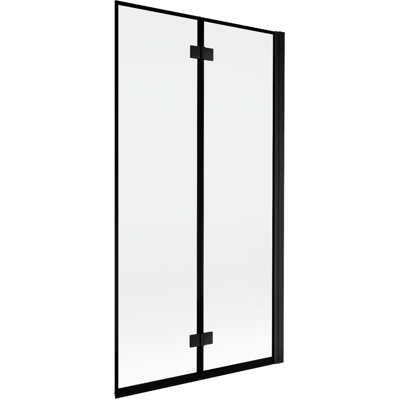 Mexen Mist Duschabtrennung, 2-teilig, rechts, 100 x 150 cm, schwarzer Rahmen, schwarz - 8A9-100-002-70-70-P