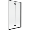 Mexen Mist Duschabtrennung, 2-teilig, rechts, 100 x 150 cm, schwarzer Rahmen, schwarz - 8A9-100-002-70-70-P