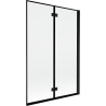 Mexen Mist Duschabtrennung 2-teilig rechts 120 x 150 cm, schwarzer Rahmen, schwarz - 8A9-120-002-70-70-P