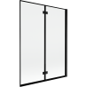 Mexen Mist Duschabtrennung, 2-flügelig, rechts, 130 x 150 cm, schwarzer Rahmen, schwarz - 8A9-130-002-70-70-P