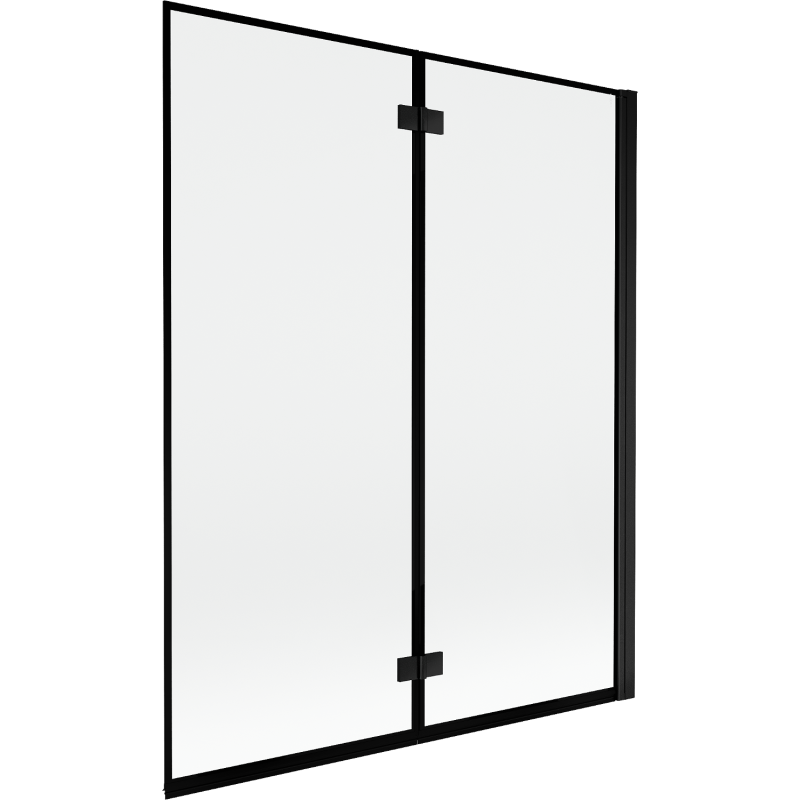 Mexen Mist Duschabtrennung, 2-flügelig rechts 140 x 150 cm, schwarzer Rahmen, schwarz - 8A9-140-002-70-70-P