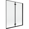 Mexen Mist Duschabtrennung, 2-flügelig rechts 140 x 150 cm, schwarzer Rahmen, schwarz - 8A9-140-002-70-70-P