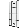 Mexen Mist Duschwand 2-flügelig links 90 x 150 cm, schwarzes Gitter, schwarz - 8A9-090-002-70-77-L