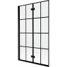 Mexen Mist Duschwand 2-flügelig links 110 x 150 cm, schwarzes Gitter, schwarz - 8A9-110-002-70-77-L