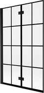 Mexen Mist Duschwand 2-flügelig links 110 x 150 cm, schwarzes Gitter, schwarz - 8A9-110-002-70-77-L