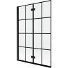 Mexen Mist Duschabtrennung 2-flügelige links 120 x 150 cm, schwarzes Gitter, schwarz - 8A9-120-002-70-77-L