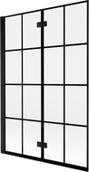 Mexen Mist Duschabtrennung 2-flügelige links 120 x 150 cm, schwarzes Gitter, schwarz - 8A9-120-002-70-77-L