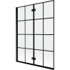 Mexen Mist Duschabtrennung 2-flügelig links 130 x 150 cm, schwarzes Gitter, schwarz - 8A9-130-002-70-77-L