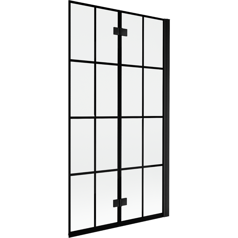 Mexen Mist Duschabtrennung 2-flügelig rechts 100 x 150 cm, schwarzes Gitter, schwarz - 8A9-100-002-70-77-P