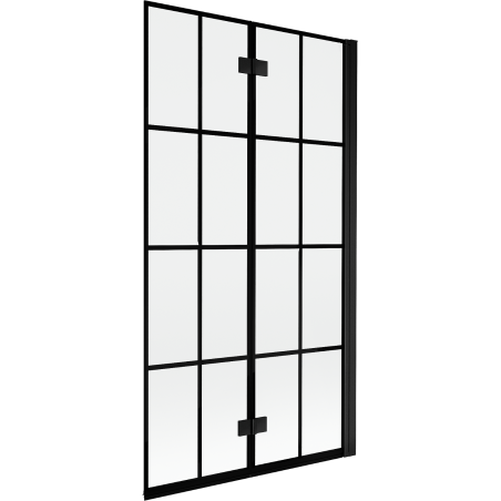 Mexen Mist Duschabtrennung 2-flügelig rechts 100 x 150 cm, schwarzes Gitter, schwarz - 8A9-100-002-70-77-P
