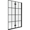 Mexen Mist Duschabtrennung 2-flügelig rechts 110 x 150 cm, schwarzes Gitter, schwarz - 8A9-110-002-70-77-P