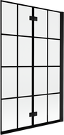 Mexen Mist Duschabtrennung 2-flügelig rechts 110 x 150 cm, schwarzes Gitter, schwarz - 8A9-110-002-70-77-P