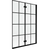 Mexen Mist Badewannenabtrennung, 2-flügelig rechts, 120 x 150 cm, schwarzes Gitter, schwarz - 8A9-120-002-70-77-P
