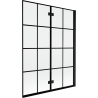 Mexen Mist Duschtrennwand 2-flügelig rechts 130 x 150 cm, schwarzes Gitter, schwarz - 8A9-130-002-70-77-P