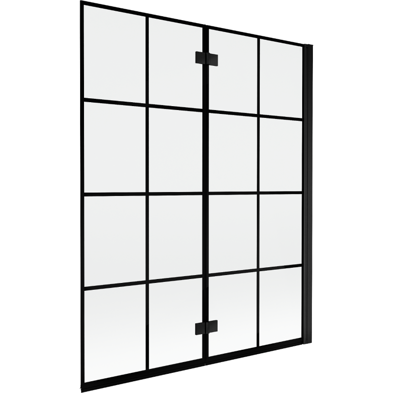 Mexen Mist Duschabtrennung 2-flügelig rechts 140 x 150 cm, schwarzes Gitter, schwarz - 8A9-140-002-70-77-P