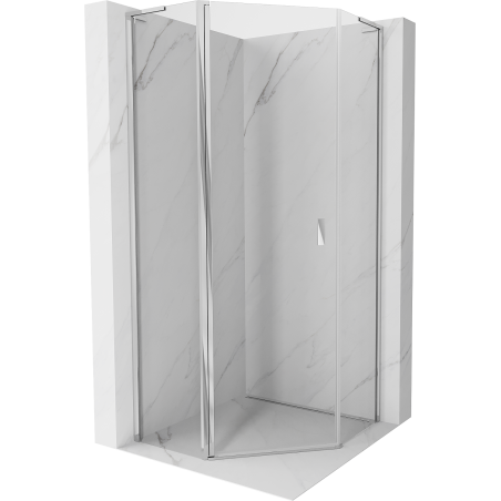 Mexen Mist L fünfeckige Duschkabine schwenkbar 90 x 90 cm, transparent, Chrom - 8A8L-090-090-01-00