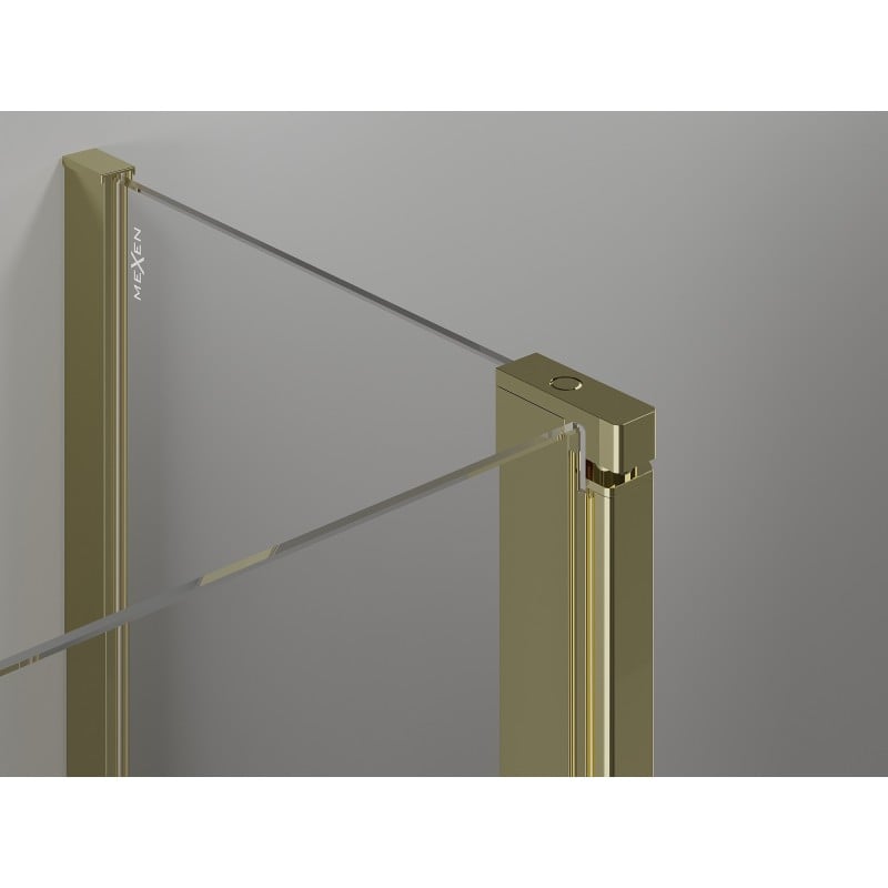 Mexen Mist L Fünfeck-Duschkabine asymmetrisch schwenkbar 80 x 90 cm, transparent, gold - 8A8L-080-090-50-00