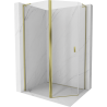 Mexen Mist L asymmetrische Fünfeck-Duschkabine, schwenkbar 100 x 90 cm, transparent, golden - 8A8L-100-090-50-00