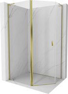 Mexen Mist L asymmetrische Fünfeck-Duschkabine, schwenkbar 100 x 90 cm, transparent, golden - 8A8L-100-090-50-00