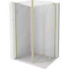 Mexen Mist L asymmetrische fünfeckige Duschkabine 100x80 cm, transparent, gebürstetes Gold - 8A8L-100-080-55-00