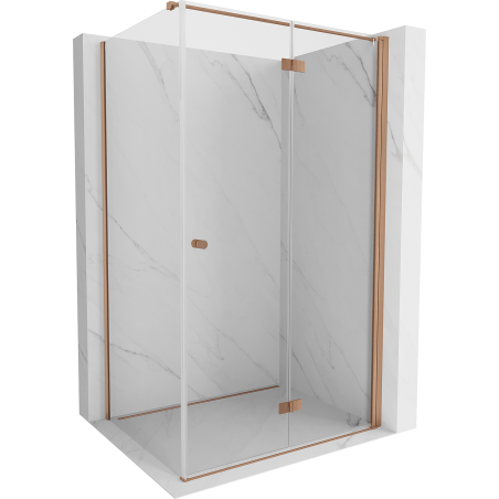 Mexen Mist-F klappbare Duschkabine rechts 100 x 110 cm, transparent, gebürstetes Kupfer - 8A6T-100-110-65-00-P