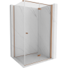 Mexen Mist-F klappbare Duschkabine rechts 90 x 120 cm, transparent, gebürstetes Kupfer - 8A6T-090-120-65-00-P