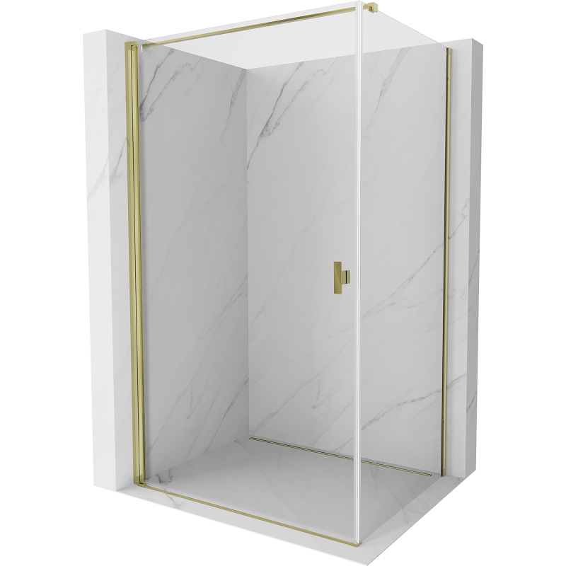 Mexen Mist-B Duschkabine schwenkbar 90 x 85 cm, transparent, gold - 8A2T-090-085-50-00