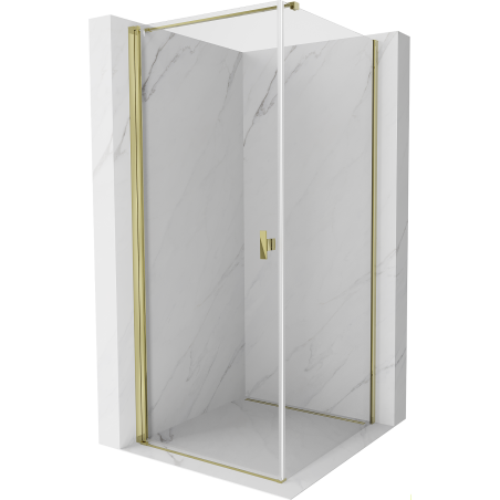 Mexen Mist-B Duschkabine schwenkbar 90 x 90 cm, transparent, gold - 8A2T-090-090-50-00