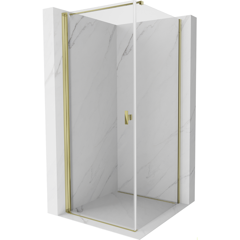 Mexen Mist-B Duschkabine schwenkbar 100 x 100 cm, transparent, gold - 8A2T-100-100-50-00
