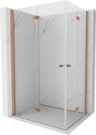 Mexen Mist-F Duo Faltdusche links 120 x 110 cm, transparent, gebürstetes Kupfer - 8A6-120L-110P-65-00