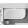 Mexen Silo freistehende Eckbadewanne links geriffelt 150 x 75 cm, weiß, Überlauf weiß - 52891507500L-20