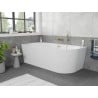 Mexen Silo freistehende Eckbadewanne links geriffelt 150 x 75 cm, weiß, Überlauf gold gebürstet - 52891507500L-55