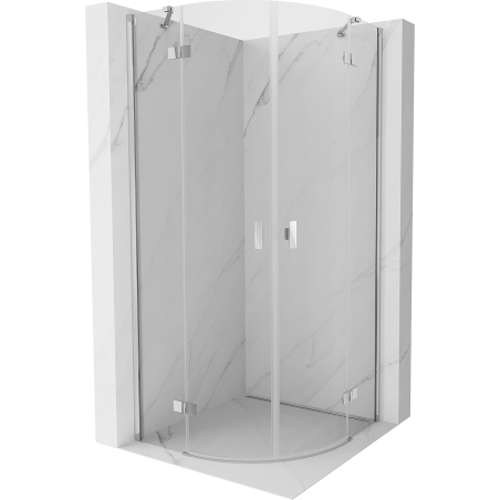 Mexen Mist Viertelkreis-Duschkabine schwenkbar 90 x 90 cm, transparent, Chrom - 8A33-090-090-01-00