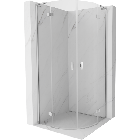 Mexen Mist L Viertelkreis-Duschkabine schwenkbar 90 x 90 cm, transparent, Chrom - 8A33L-090-090-01-00