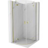 Mexen Mist Duschkabine halbrund schwenkbar 100 x 100 cm, transparent, gold - 8A33-100-100-50-00