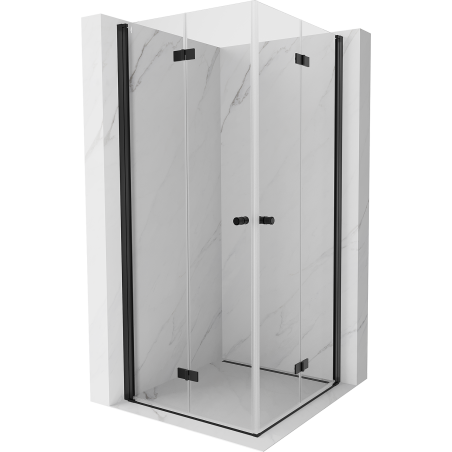 Mexen Mist-F Duo Faltbare Duschkabine 75 x 75 cm, transparent, schwarz - 8A6-075L-075P-70-00