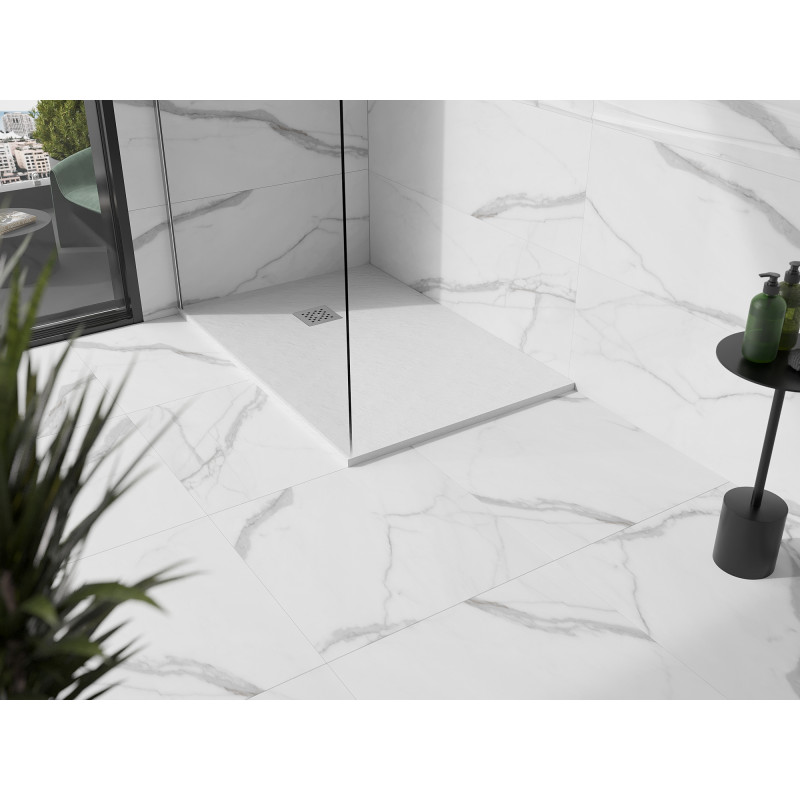 Mexen Stone+ Rechteckige Duschwanne aus Verbundwerkstoff 90 x 70 cm, weiß - 44107090