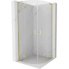 Mexen Mist L halbrunde Duschkabine klappbar 100 x 100 cm, transparent, gebürstetes Gold - 8A33L-100-100-55-00