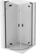 Mexen Mist L halbrunde Duschkabine schwenkbar 90 x 90 cm, transparent, schwarz - 8A33L-090-090-70-00