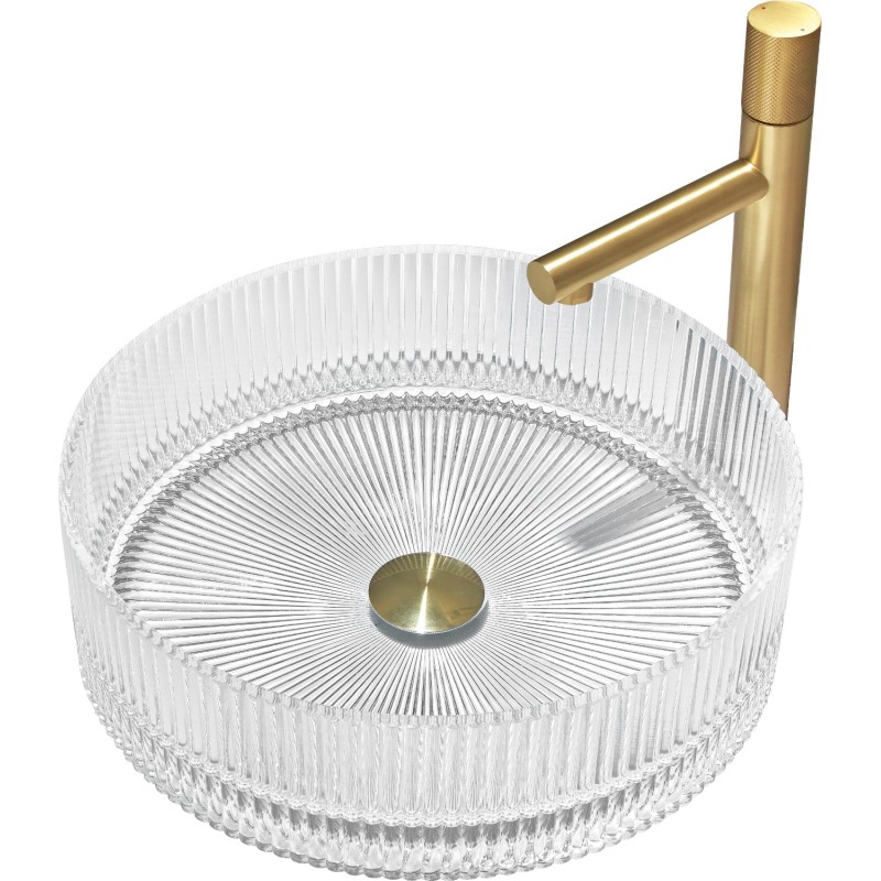 Mexen Eiva Glaswaschbecken Aufsatzwaschbecken 39 x 39 cm, transparent - 24163900