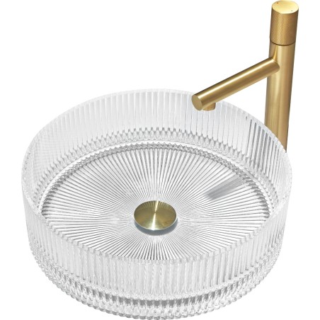 Mexen Eiva Glaswaschbecken Aufsatzwaschbecken 39 x 39 cm, transparent - 24163900
