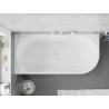 Mexen Silo freistehende Eckbadewanne links gerillt 150 x 75 cm, weiß/schwarz, Überlauf weiß- 52891507575L-20