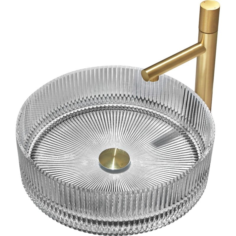 Mexen Eiva Glaswaschbecken Aufsatzwaschbecken 39 x 39 cm, grau - 24163966