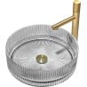 Mexen Eiva Glaswaschbecken Aufsatzwaschbecken 39 x 39 cm, grau - 24163966