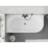 Mexen Silo freistehende Eckbadewanne links geriffelt 150 x 75 cm, weiß/schwarz, Überlauf schwarz - 52891507575L-70