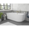 Mexen Silo freistehende Eckbadewanne links geriffelt 170 x 80 cm, weiß, Überlauf gold - 52891708000L-50