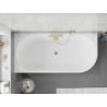 Mexen Silo freistehende Eckbadewanne links geriffelt 170 x 80 cm, weiß, Überlauf gold - 52891708000L-50